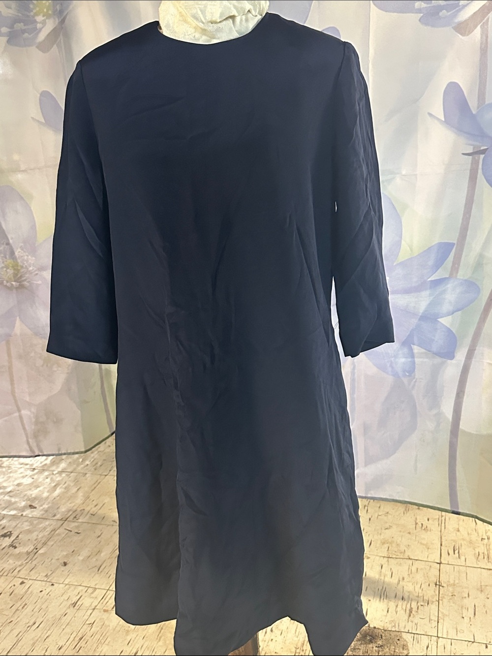 Ellen Tracy Navy Midi Shift Dress